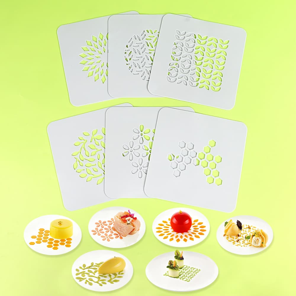 Honeycomb pebble leaves hollow fondant cushion round heart-shaped geometric dish decoration baking silicone mold