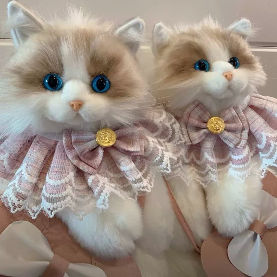 Trendy Realistic Plush Cat Stuffed Animal Backpack, Valentine's Day Gift for Girlfriend