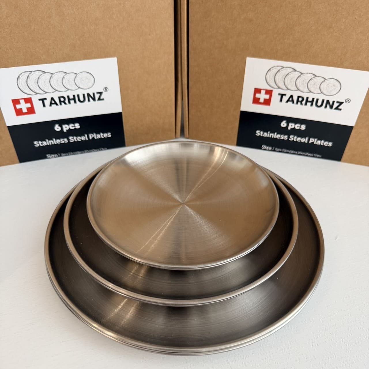 Export 6-Piece Plate Set Multi-Size Stainless Steel Thickened Plating Multi-Functional Outdoor Home Essential Set
