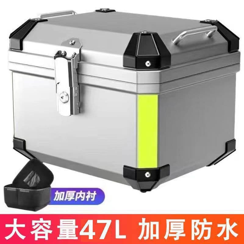 Universal Large Capacity Non-Aluminum Alloy Thickened Square Storage Toolbox for Motorcycle Rear and Electric Scooters