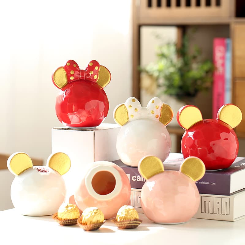 Mickey Ceramic Candy Box Wedding Full Moon Birthday Activities Accompanying Gift Box Desktop Home Crafts Ornaments