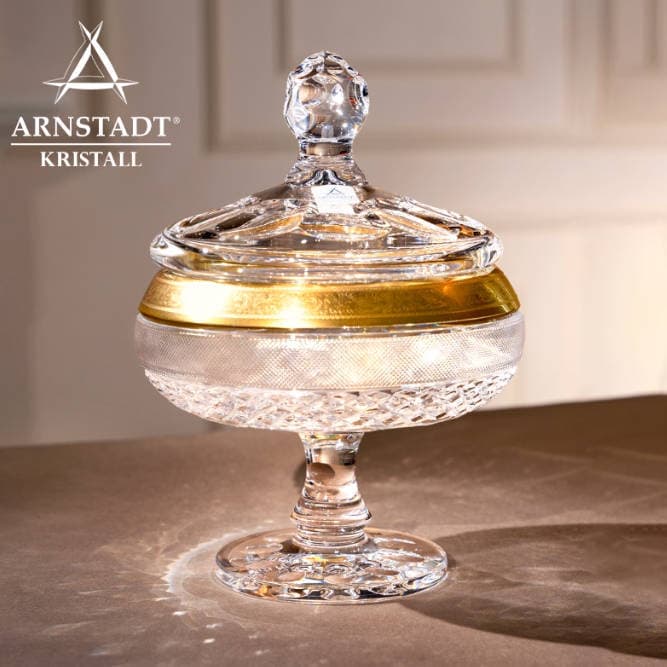 ARNSTADT Imported European-style Transparent Stemmed Glass Candy Jar, Modern Minimalist Living Room Dried Fruit and Snack Container
