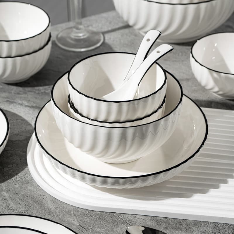 Japanese underglaze colored Xuanyue bowl plate noodle bowl ceramic tableware Jingdezhen dish set home wholesale optional
