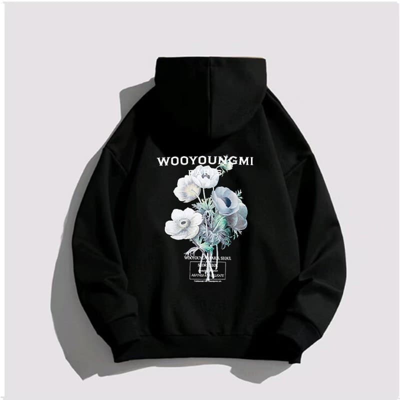 Wooyoungmi Print Flower Women's Hoodie Pullover Sweatshirt G