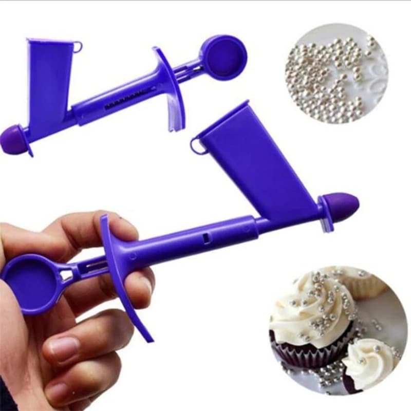 Sugar bead decorating gun cake pearl applicator home cake decoration baking tool round sugar bead locator