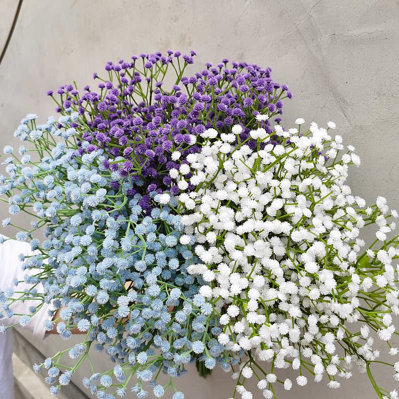Baby's Breath Plastic Artificial Flowers Dried Bouquet Wedding Decoration Simulation Flowers Home Decor Blue Flowers