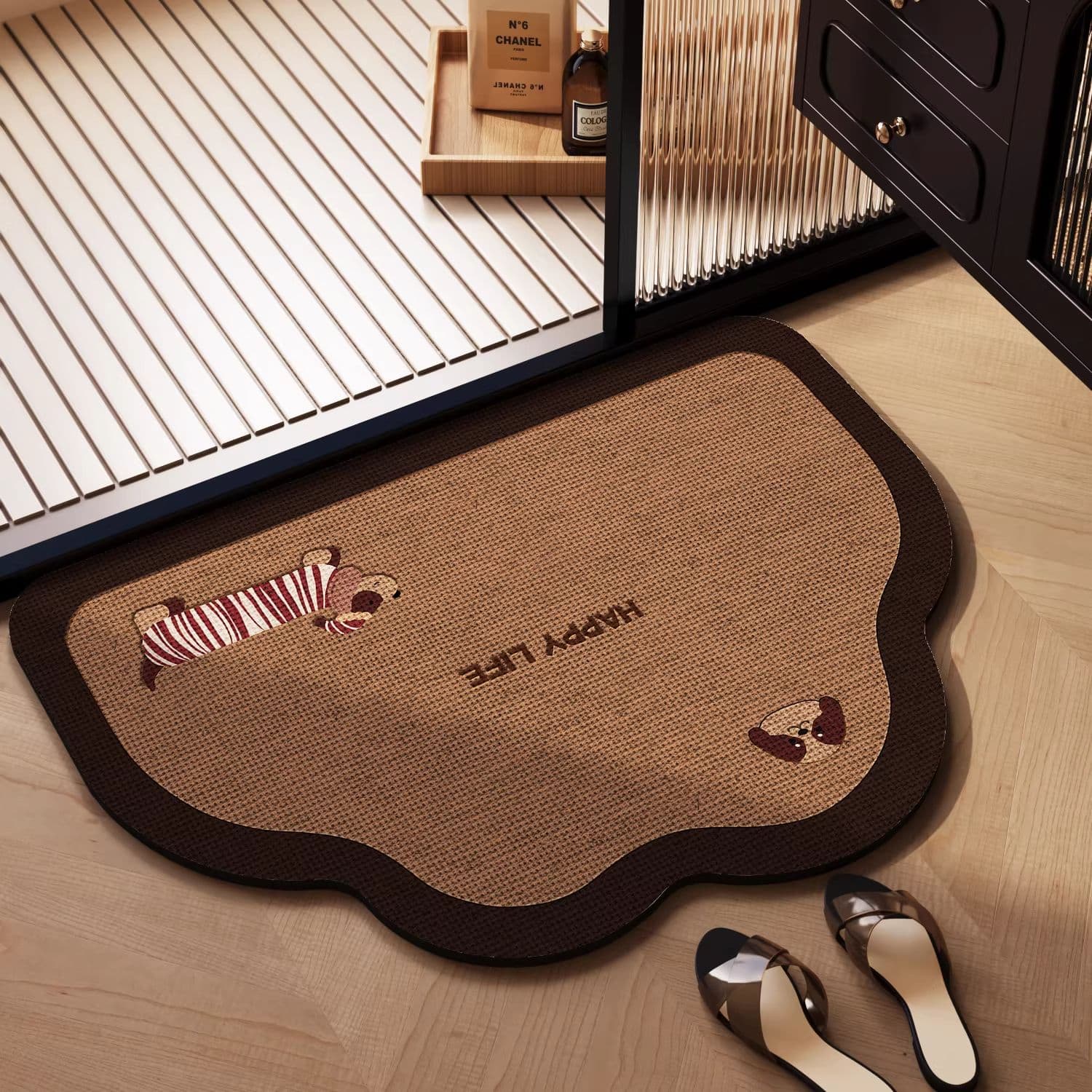 Bathroom Floor Mat, Japanese Style Non-Slip Absorbent Foot Mat for Entryway, Diatom Mud Bath Mat, Toilet Carpet
