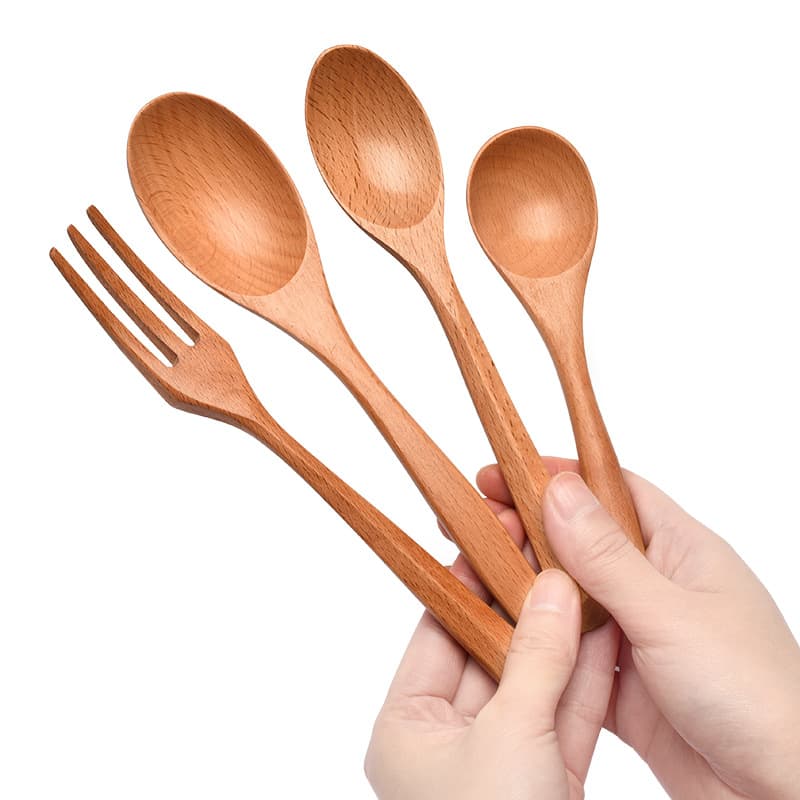 Honey Stirring Small Wooden Spoon Wholesale Ice Cream Spoon Wooden Tableware Teaspoon Creative Medicine Spoon Engraved Household Small Soup Spoon