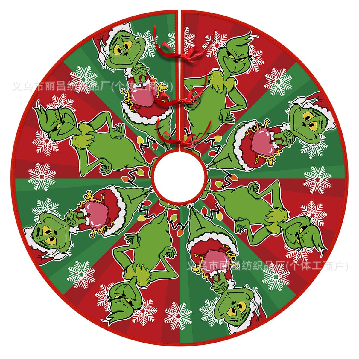 New Cross-border Christmas Tree Skirt Crafts Christmas Decorations Cartoon Print Ornaments Christmas Supplies Wholesale