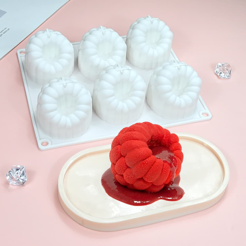 Cross-border FCM large and small raspberry mousse cake mold raspberry fruit ice cream dessert baking silicone mold