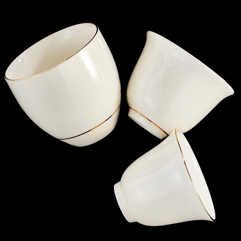 Lard Jade Dehua White Porcelain Tea Tasting Cup Kung Fu Tea Set Small Cup Jade Porcelain Host Tea Cup LOGO Drop Shipping
