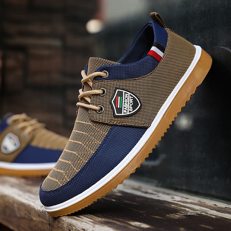 Men's Versatile Work Casual Canvas Shoes Fashionable Lace-up Korean Style Board Shoes