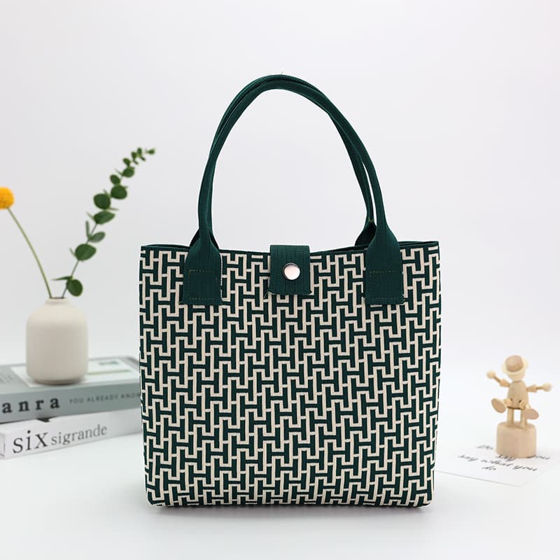 Large Capacity Women's Knitted Tote Bag Shopping Bag Handheld Fly Knit Bag Korean Style New Version Student Shopping Bag