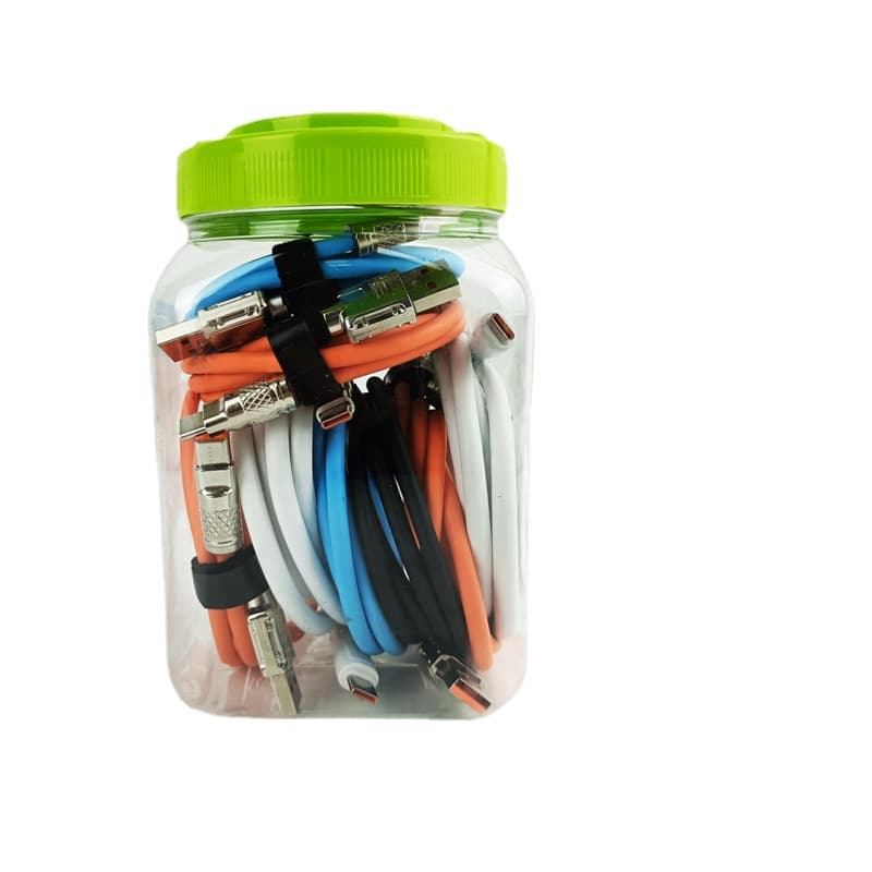 Large stock PET plastic jars for earphone and data cable packaging, wholesale sealed plastic jars for electronic products