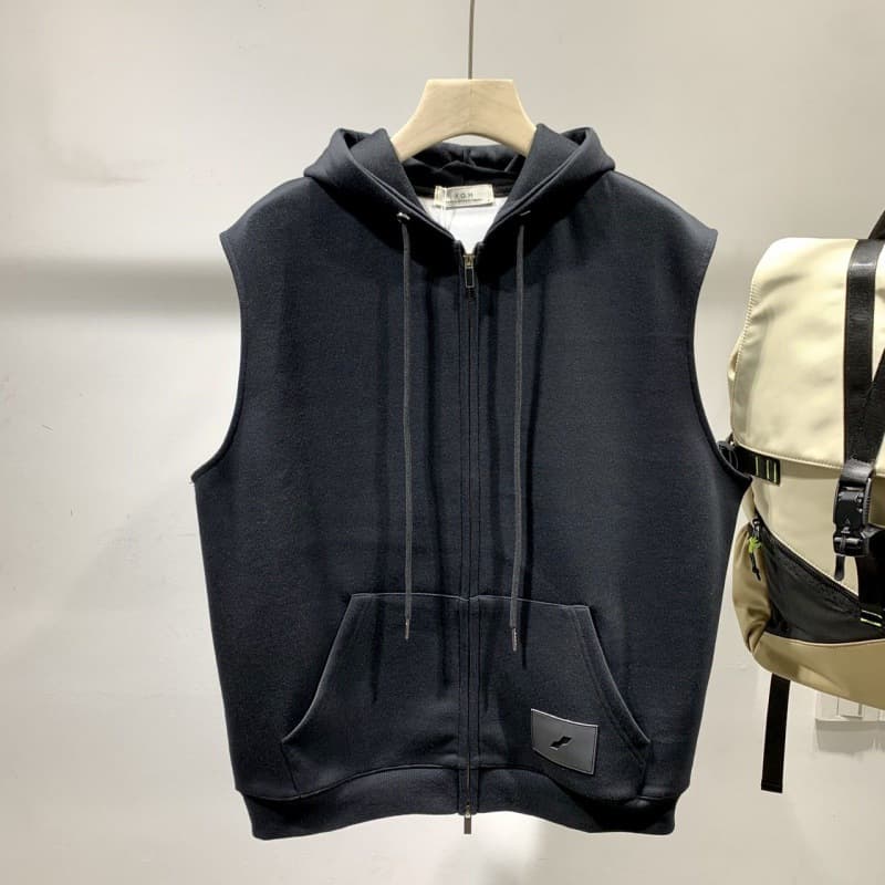 Jinbukang Simple Men's Hooded Casual Sweater Vest Youth Fashion Sleeveless Color Fashion Vest Fashion Brand Sports
