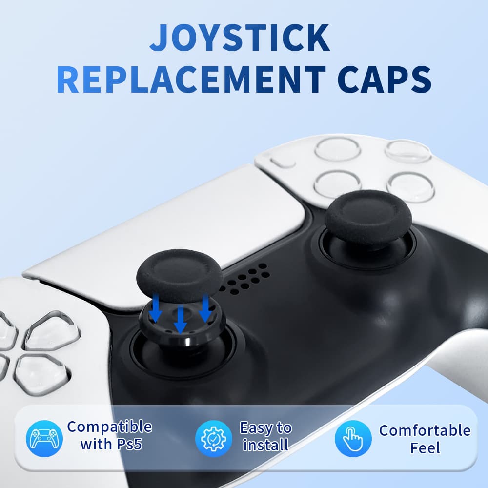 Replacement repair cap for PS4 PS5 game controller joystick, easy installation without disassembly