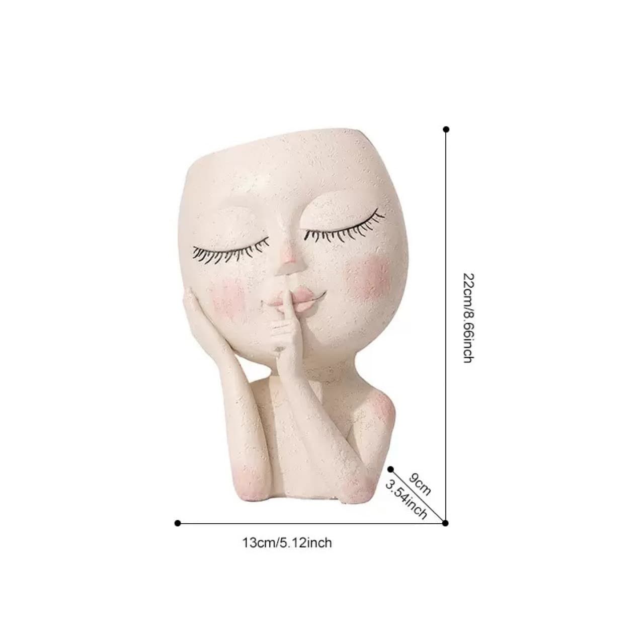 New Cross-Border Beauty Face Shush Expression Shape Flower Pot Garden Decoration Creative Resin Ornament