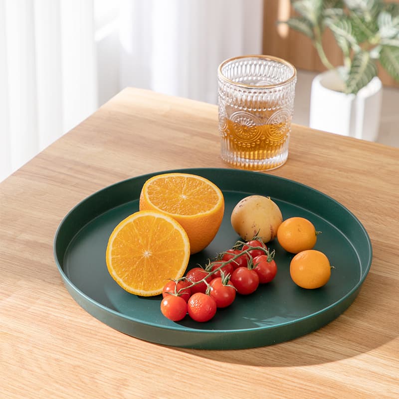 Nordic Round Plate Plastic Tray Fresh Style Household Dining Canteen Hotel Restaurant Kindergarten Plate Batch