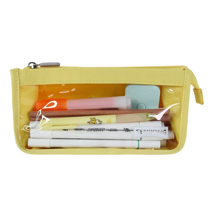 Customized transparent pvc pencil case for boys and girls postgraduate entrance examination study supplies stationery bag pencilcase pain pen
