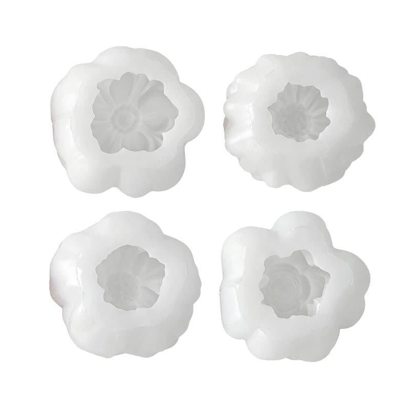 Lotus and Daisy Flower-Shaped Scented Candles Silicone Molds DIY Fondant Cake Resin Plaster Decoration