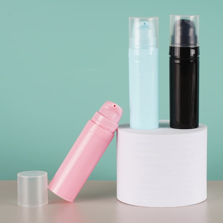 5-15ml round airless pump bottle with pressure lotion pump cosmetic bottle toner and other skin care products small bottle