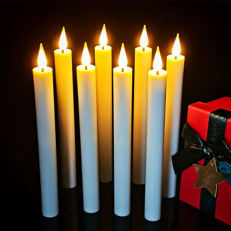 Cross-border LED electronic candle white long stem simulation faux ambiance light wholesale holiday home decoration glowing household