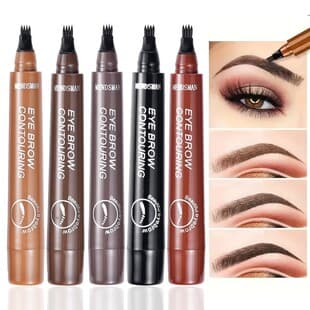 EYE brow 4-fork liquid eyebrow pen, waterproof, fine tip, one-stroke natural look