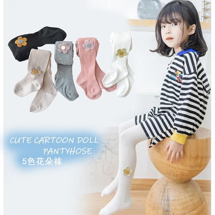 New girls pantyhose spring and autumn baby children's leggings big pp cute flower dance socks wholesale princess