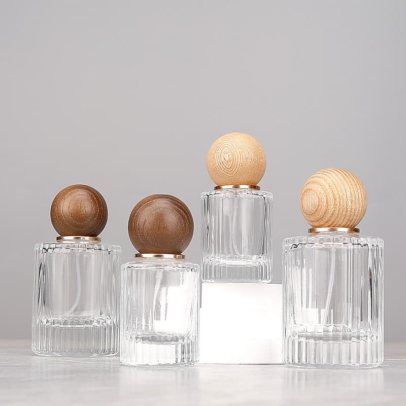 F080E 30ml Perfume Dispensing Bottle Classy Portable 50ml Large Capacity Replacement Empty Bottle Walnut