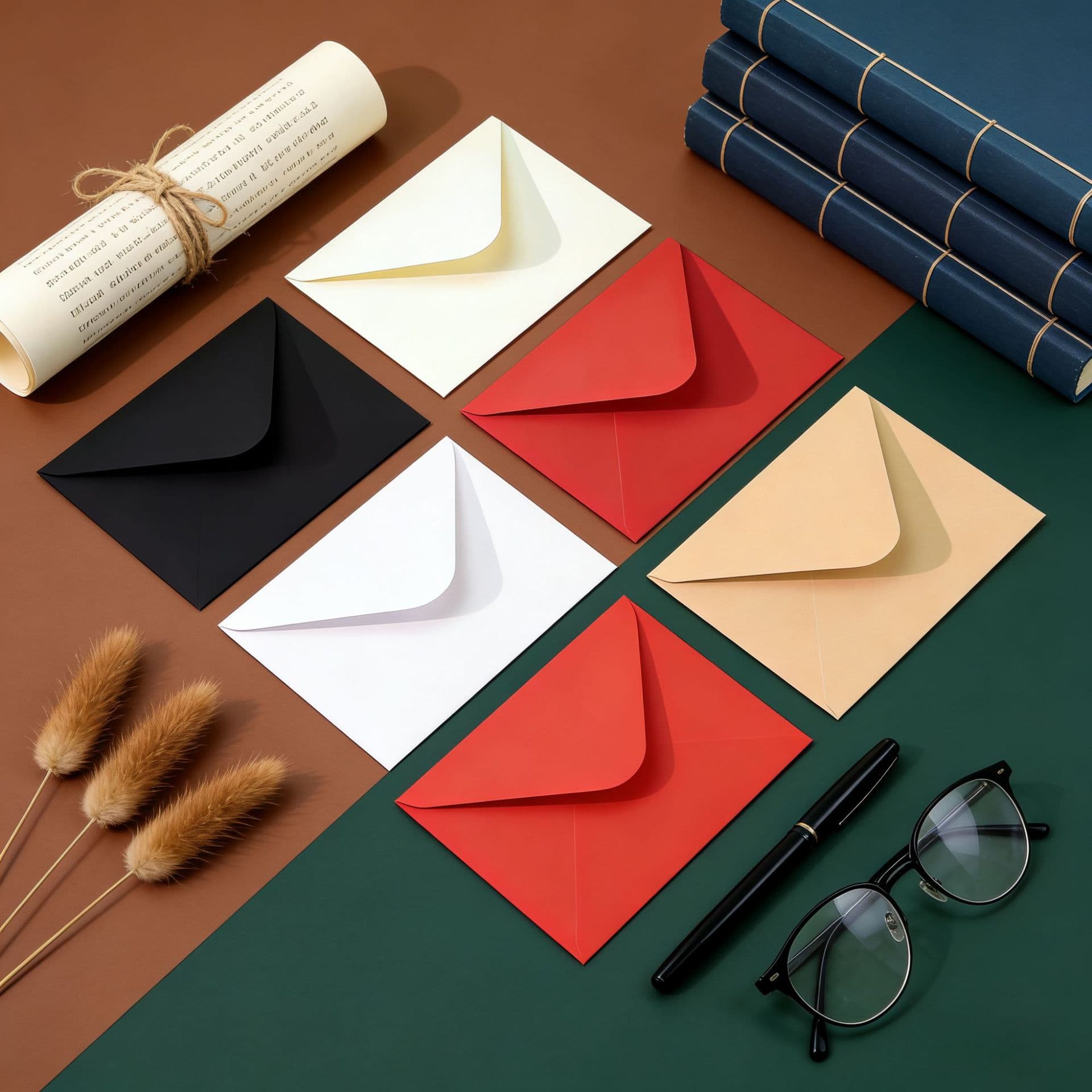 Spot C6 black and white red retro kraft paper envelope paper stationery postcard greeting card invitation document bag
