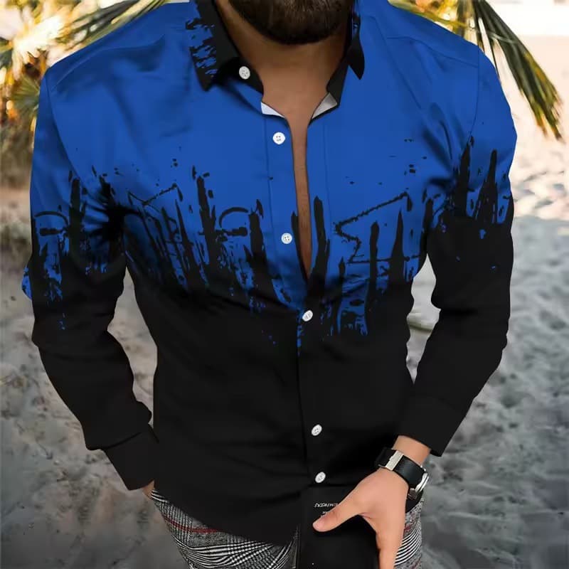 Temu Y2 Men's Shirt Street Versatile 2025 Casual Long-sleeve Shirt Single-breasted Button Shirt Men's Fashion