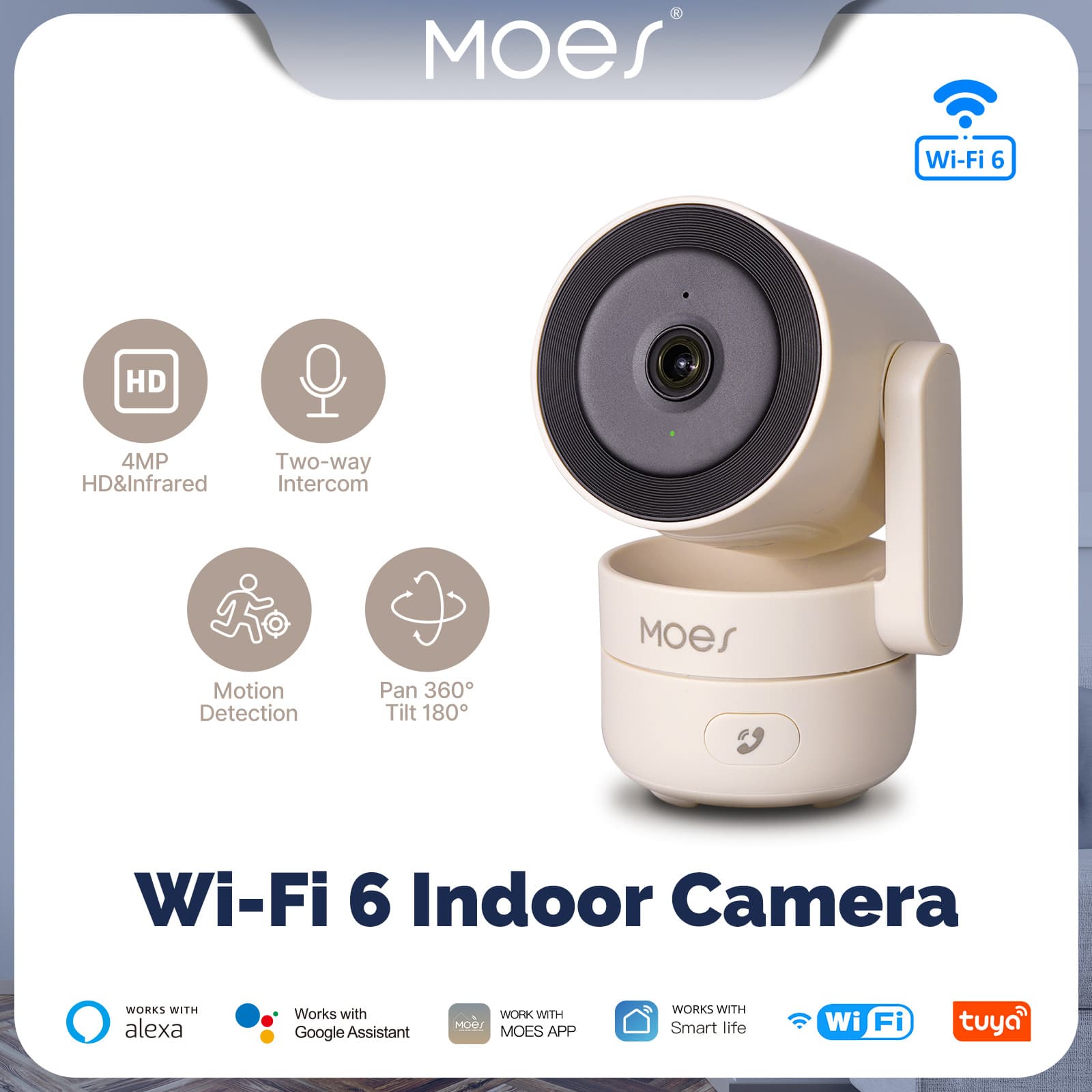 Smart Indoor WiFi6 Home Security Camera Infrared Night Vision Gadget Head Shaking Machine Sports Monitor Durable Network Device