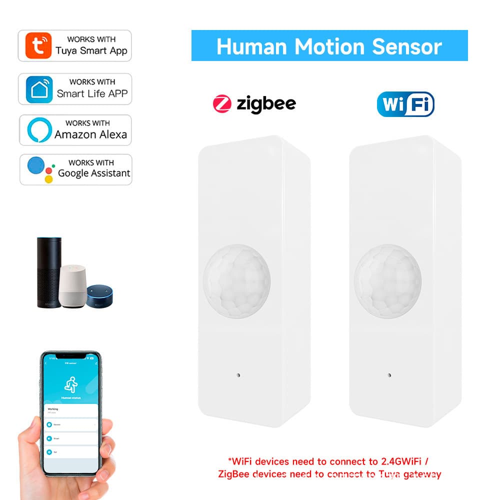 Tuya Smart ZigBee Human Motion Sensor Wireless PIR Infrared/Presence Sensing Motion Detector