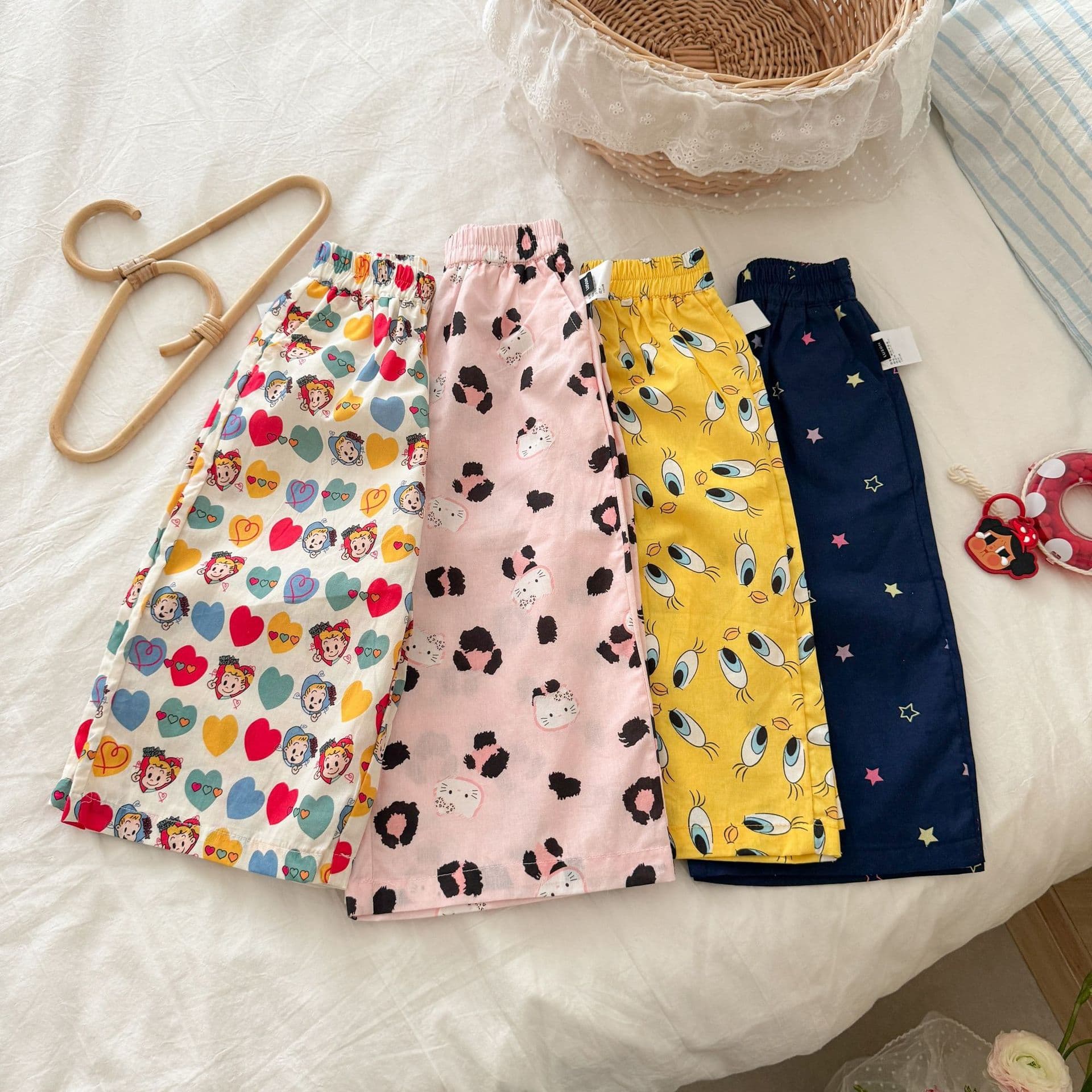 Boys and Girls Pants Summer Outfit Super Cute Cartoon Casual Pants Infant Korean Style Trendy Mosquito-Proof Pants Summer Thin