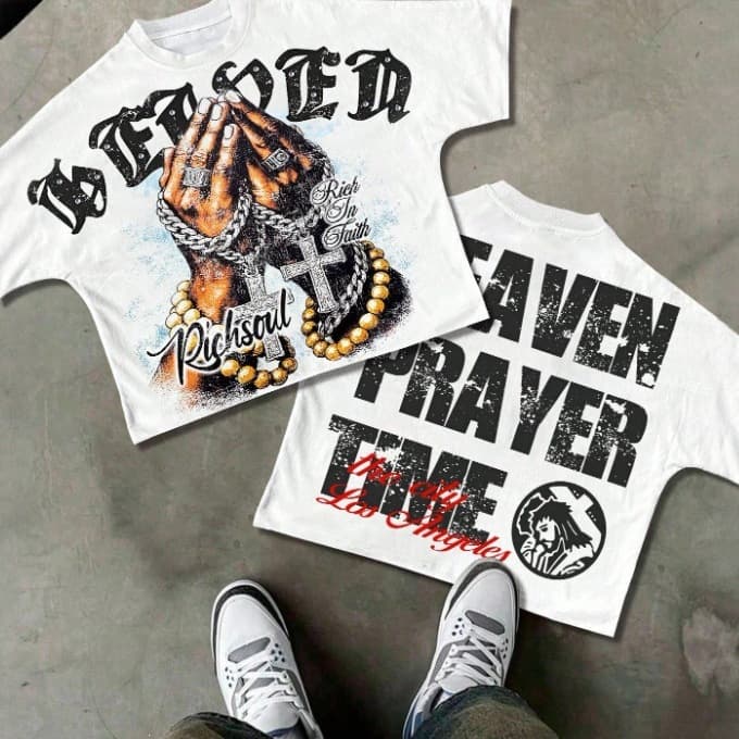 American Street Style 3D Print Short Sleeve T-Shirt Men's Trendy Brand Hip Hop Loose Vintage Rock Style Fashion Men's Clothing