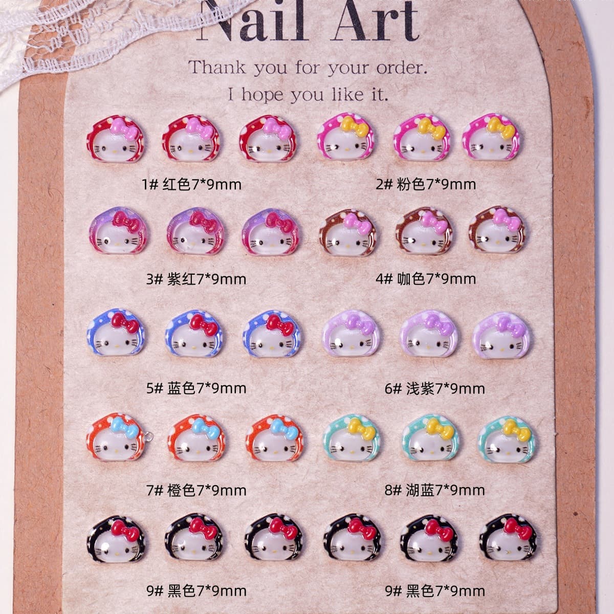 Hat KT cat Japanese cartoon nail art accessories cute three-dimensional resin Hello Kitty wearing nail accessories diy earrings