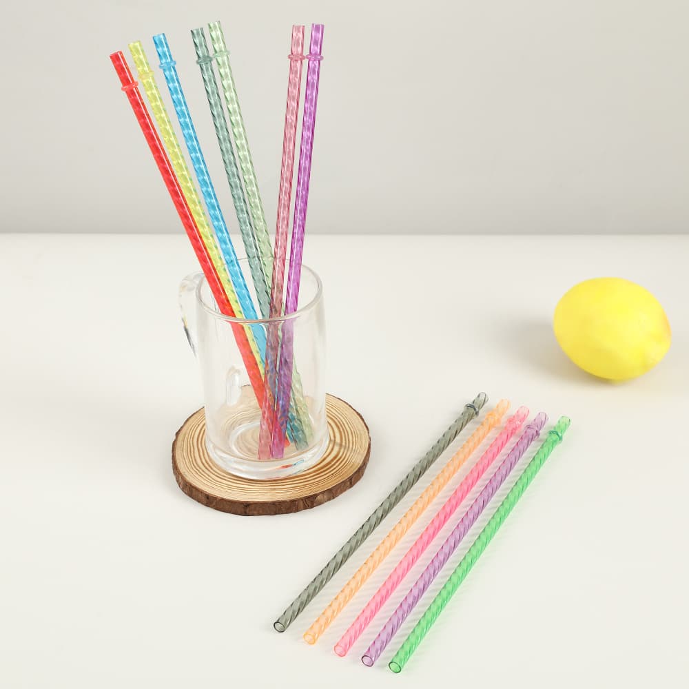 Wholesale of independently packaged colored art straws, PETG hexagon spiral straws for beverage shaping long straws from the manufacturer.