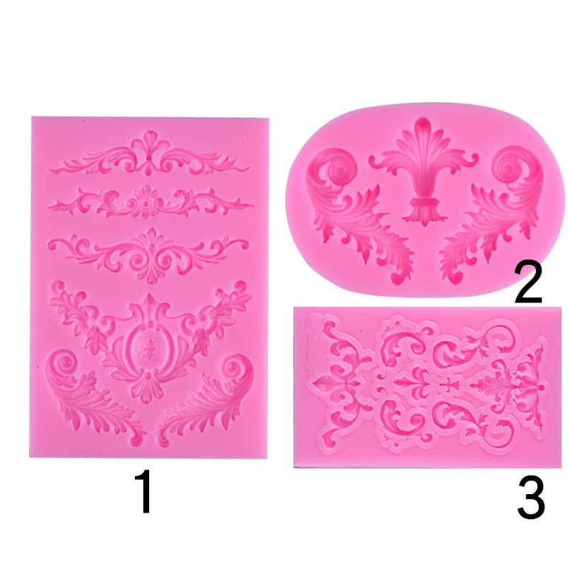 Fondant Cake European Vintage Relief Decoration Liquid Silicone Mold Cake Collar Mold Chocolate Baking Decoration