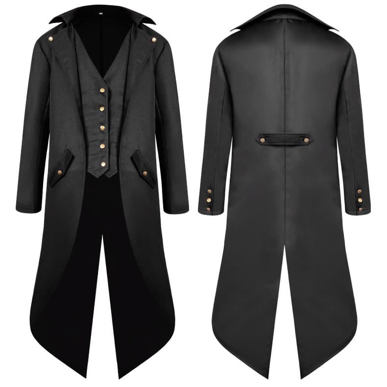 2025 Spring/Autumn New Medieval Retro Men's Tailcoat Cosplay Costume Red Performance Dress for Prom, Export Style