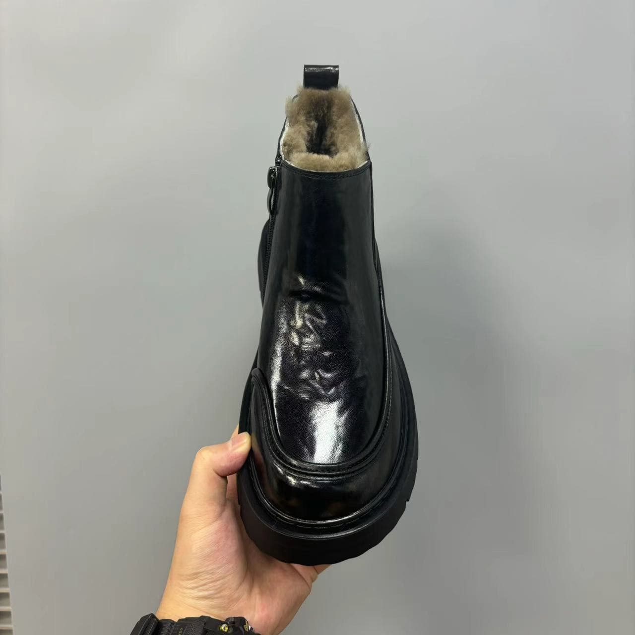 2024 Autumn/Winter Wool Fleece-Lined Thickened Versatile European High-End High-Top Men's Shoes Handsome Trendy Fashion