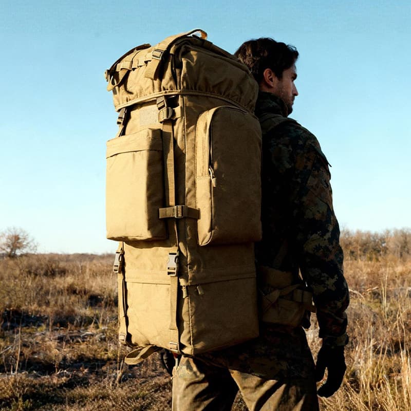 100L Large Capacity Rucksack Outdoor Sports Travel Trekking Hiking Backpack Multifunctional Military Camouflage Tactical Backpack