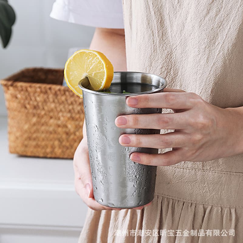 304 Stainless Steel Single-Layer Cup for Picnic Outdoor Camping Portable Promotional Cup Korean-Style Beer Mug Juice Tea Cup