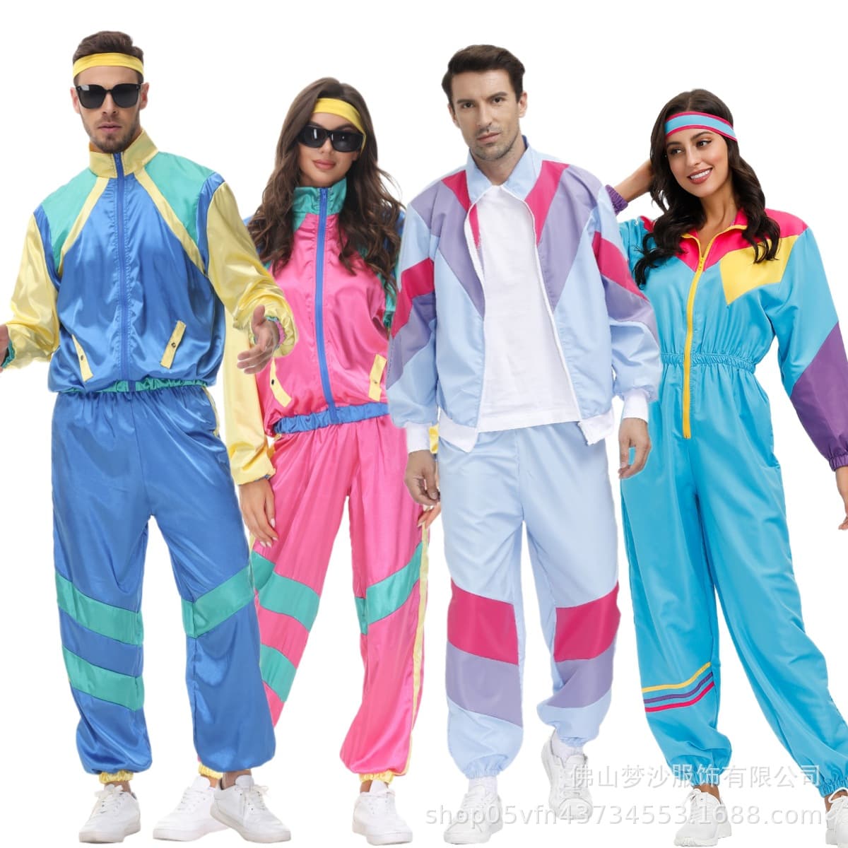 Halloween 70s Retro American Hip-Hop Rock Music Couple Costume Stage Performance Outfit