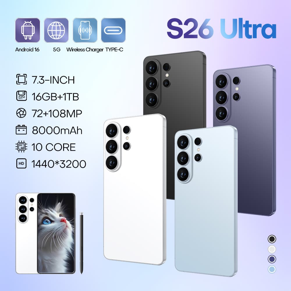 New S26 Ultra Built-in Pen Smartphone Large Screen Android Source Factory Full Screen Dropshipping TK/TM