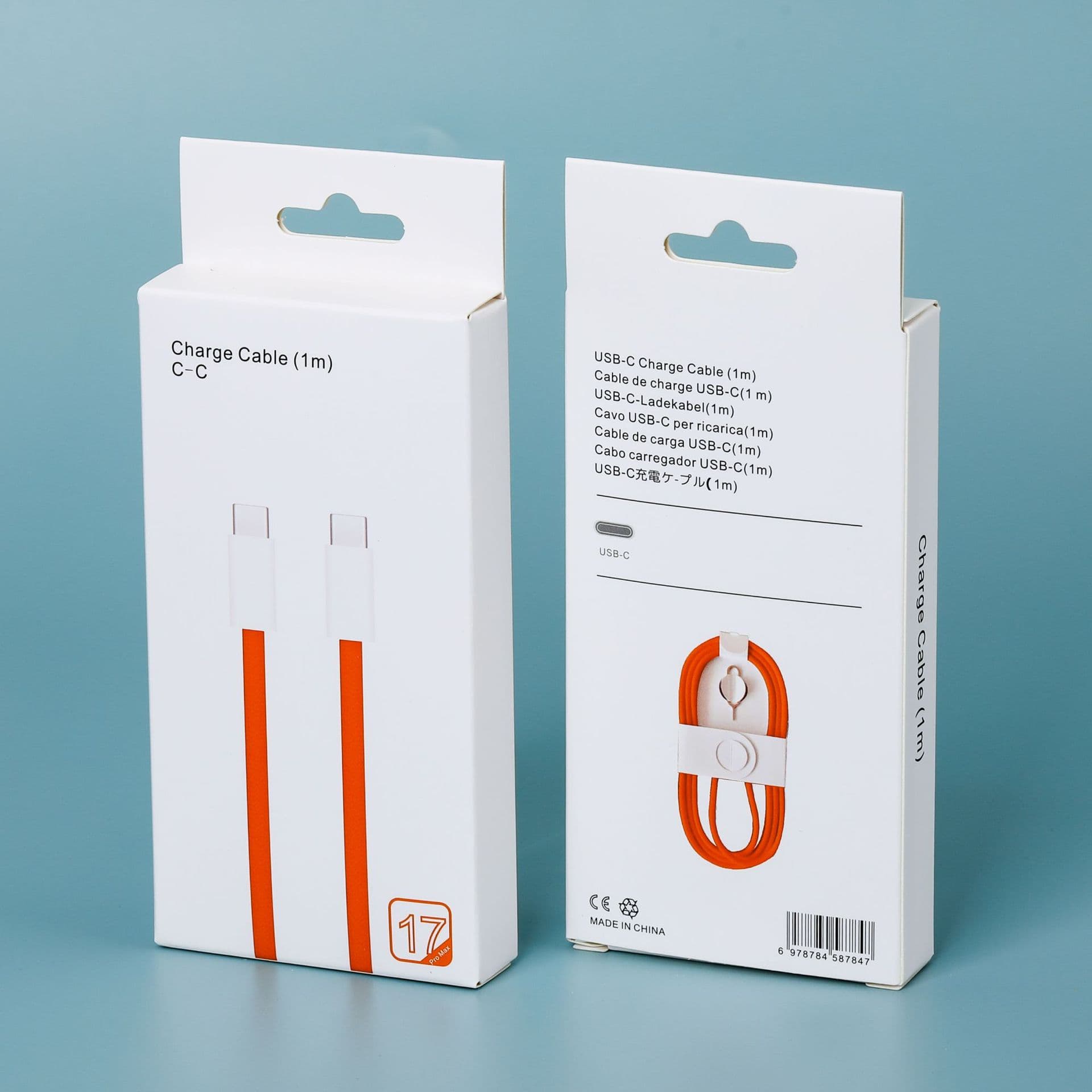 Compatible with Apple 14/17/18 Data Cable Packaging Box PDC-C Charging Cable Paper Box Packaging Small White Box in Stock