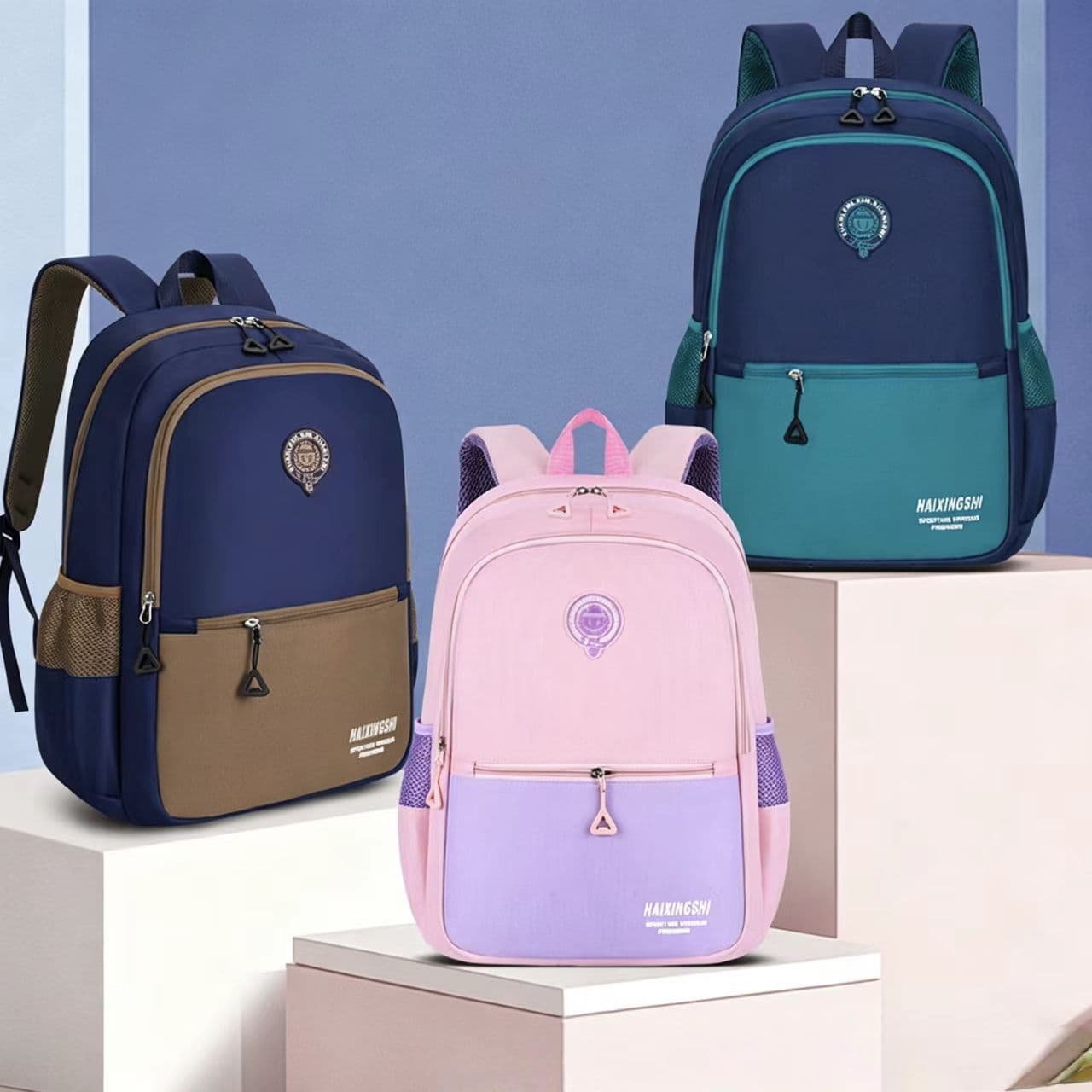 Schoolbags for primary school girls and boys, backpacks for children in grades 1 to 6, large-capacity spine protection and load-reducing backpacks