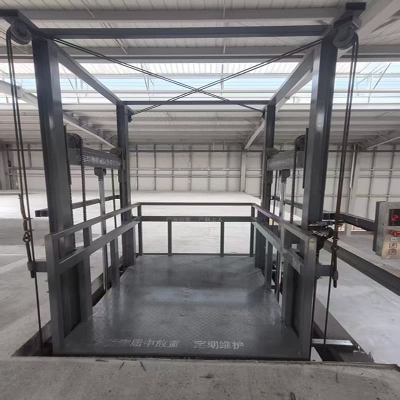 Hydraulic Lift Cargo Elevator 2 Ton Factory Hoist Guide Rail Type Freight Elevator Warehouse Double Rail Lifting Platform 3 Ton Cargo Elevator