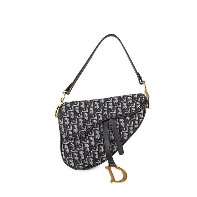 2024 New Designer Armpit Saddle Bag for Women, Fashion Embroidered Canvas Wide Shoulder Strap Crossbody Bag, Cross-border Style