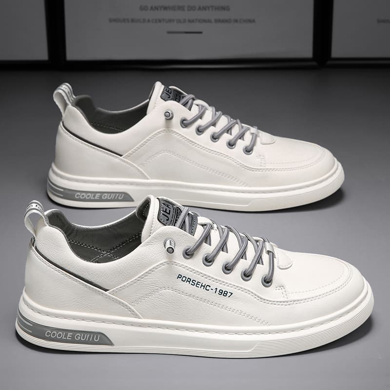 Men's Shoes 2024 New Summer Men's Casual Leather Shoes Korean Style Trendy Versatile Sports Shoes Men's Small White Sneakers