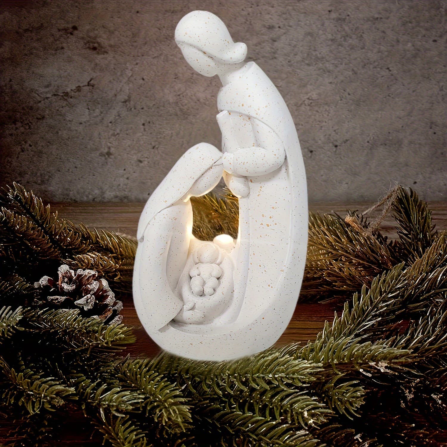Cross-border Christmas Jesus solar lamp decorative lamp living room art ornaments religious crafts resin gift